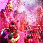 Holi is played here not with humans but with gods.